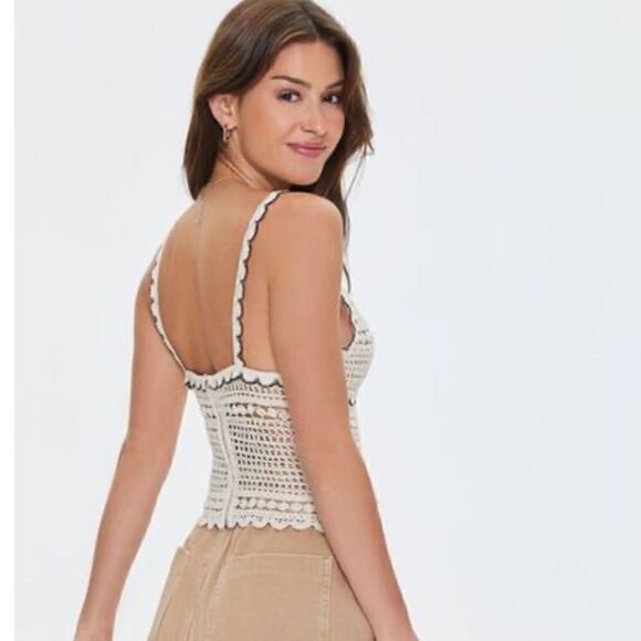 Open-Knit Crochet Cami size small shirt top S - Picture 6 of 9